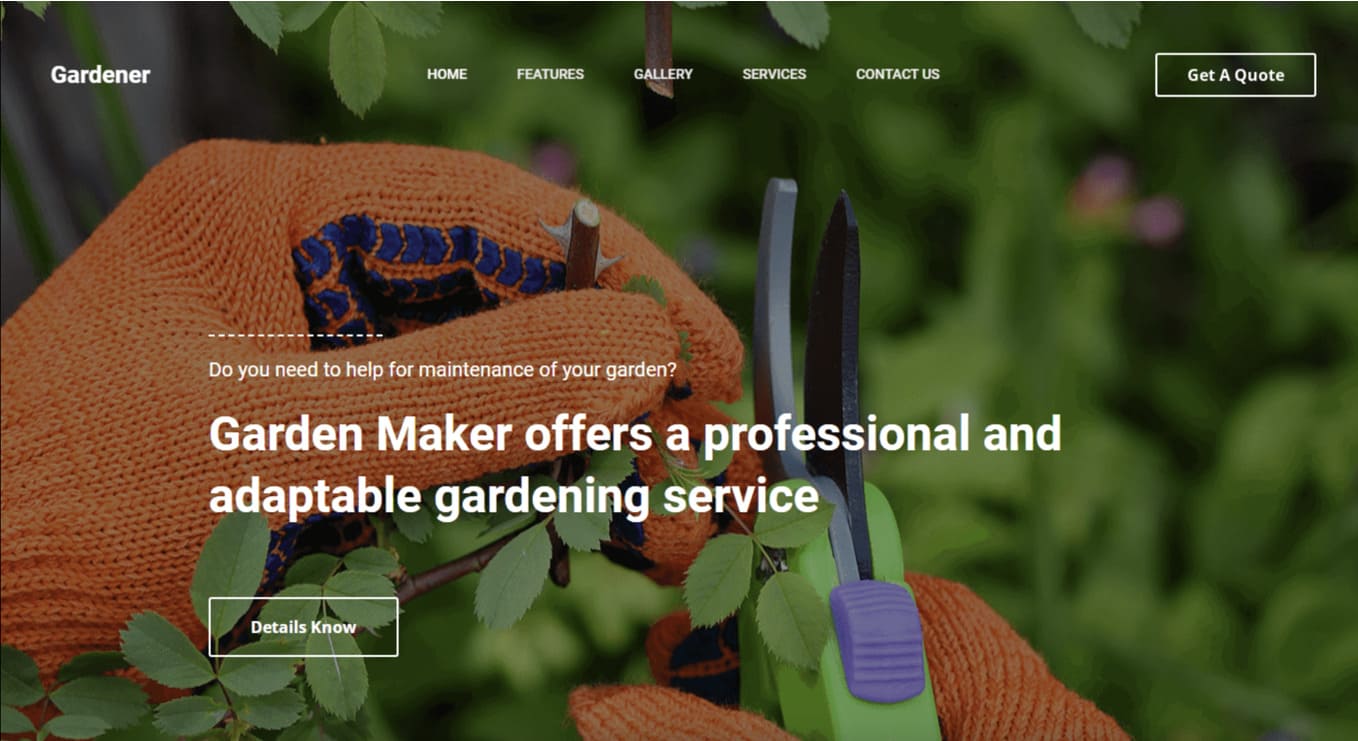 gardener web design project